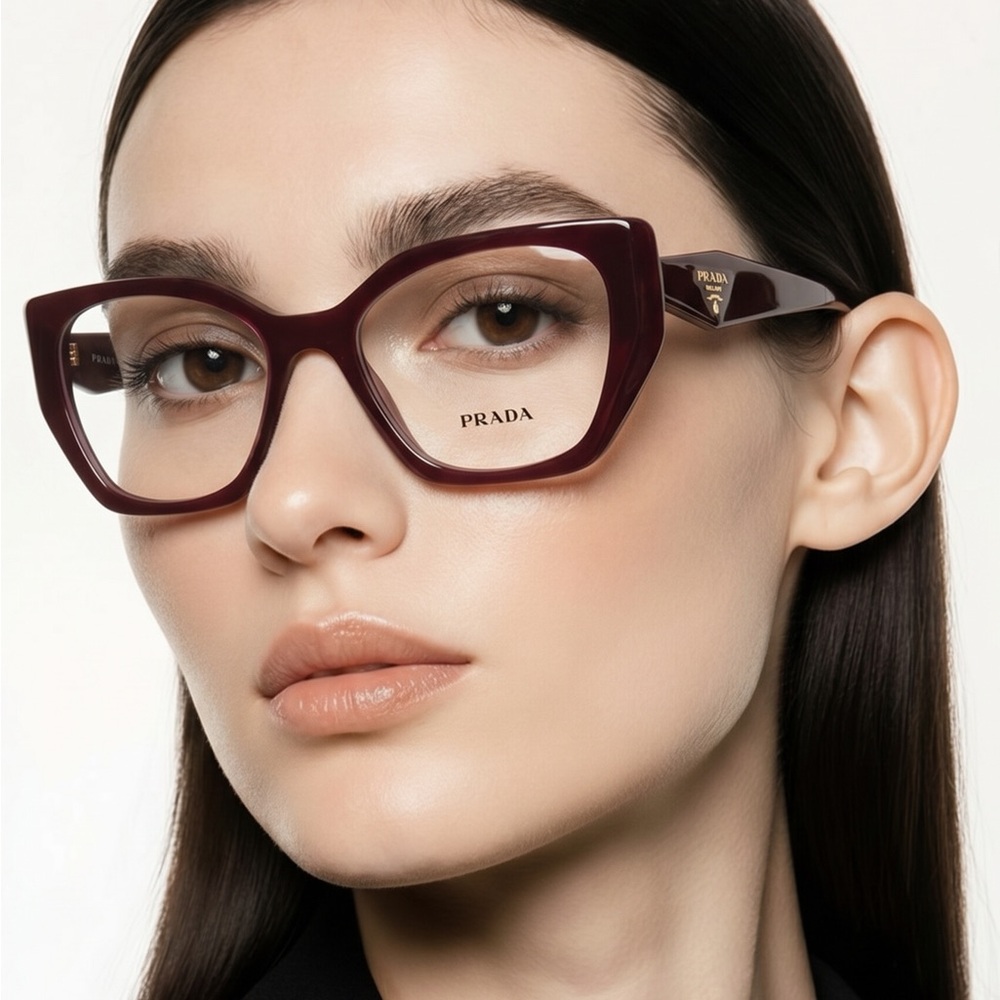New Authentic 👓 Prada PR 18WV VIY1O1 Eyeglasses – Garnet